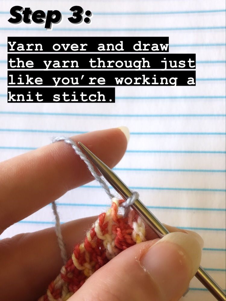 Step by Step 1/1 LslT RS (Left-slip-Twist) Knitting Tutorial - Step 3