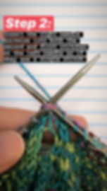 Step by Step k2tog (knit 2 together) Knitting Tutorial - Step 2