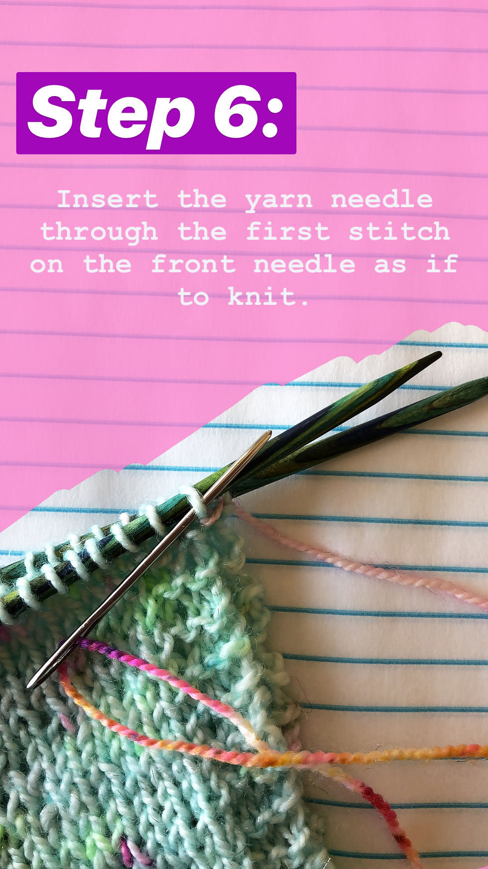 Easy Grafting / Kitchener Stitch Tutorial Step 6