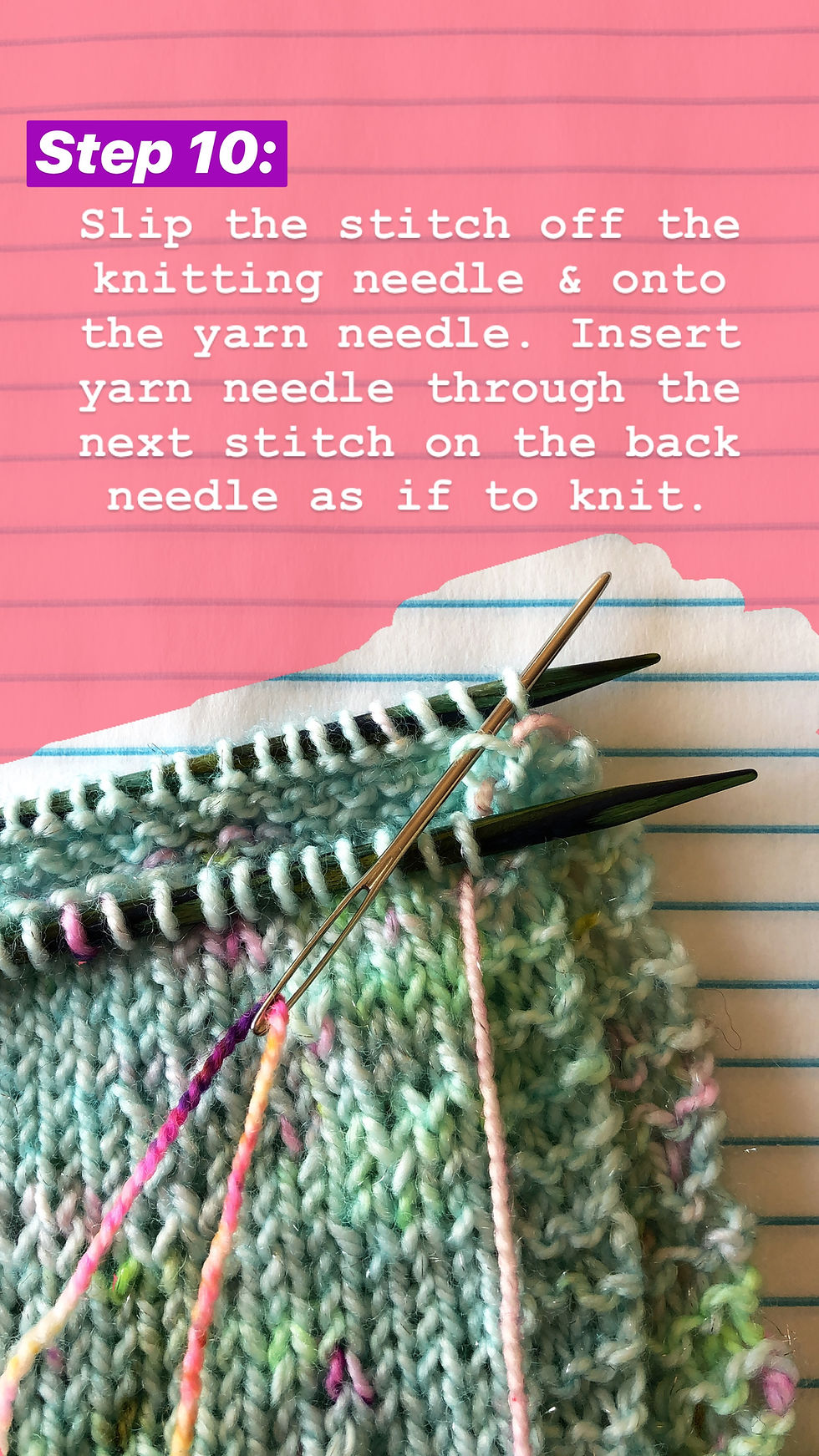 Easy Grafting / Kitchener Stitch Tutorial Step 10