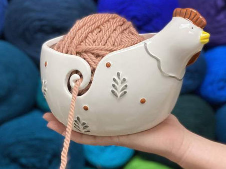 Rooster & Kitty Yarn Bowls!