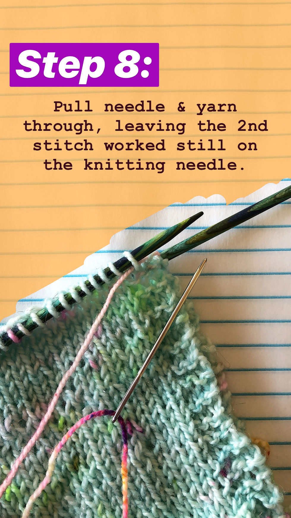 Easy Grafting / Kitchener Stitch Tutorial Step 8