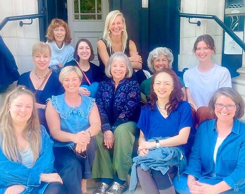 Liza with Judith and the other teaching assistants at the London in person training for Relax and Renew(R) Level 1