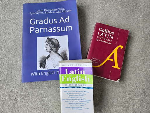 3 Latin dictionaries: Gradus ad Parnassum, Collins and The New COllege