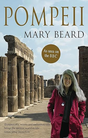 Cover of Mary Beard's Pompeii, with a sticker saying as seen on the BBC