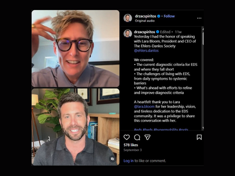 Screen grab from instagram live of Lara & Zac split screen