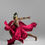 Thumbnail: Magenta Orlando Satin Chiffon Skirt 2.5 circle fullness