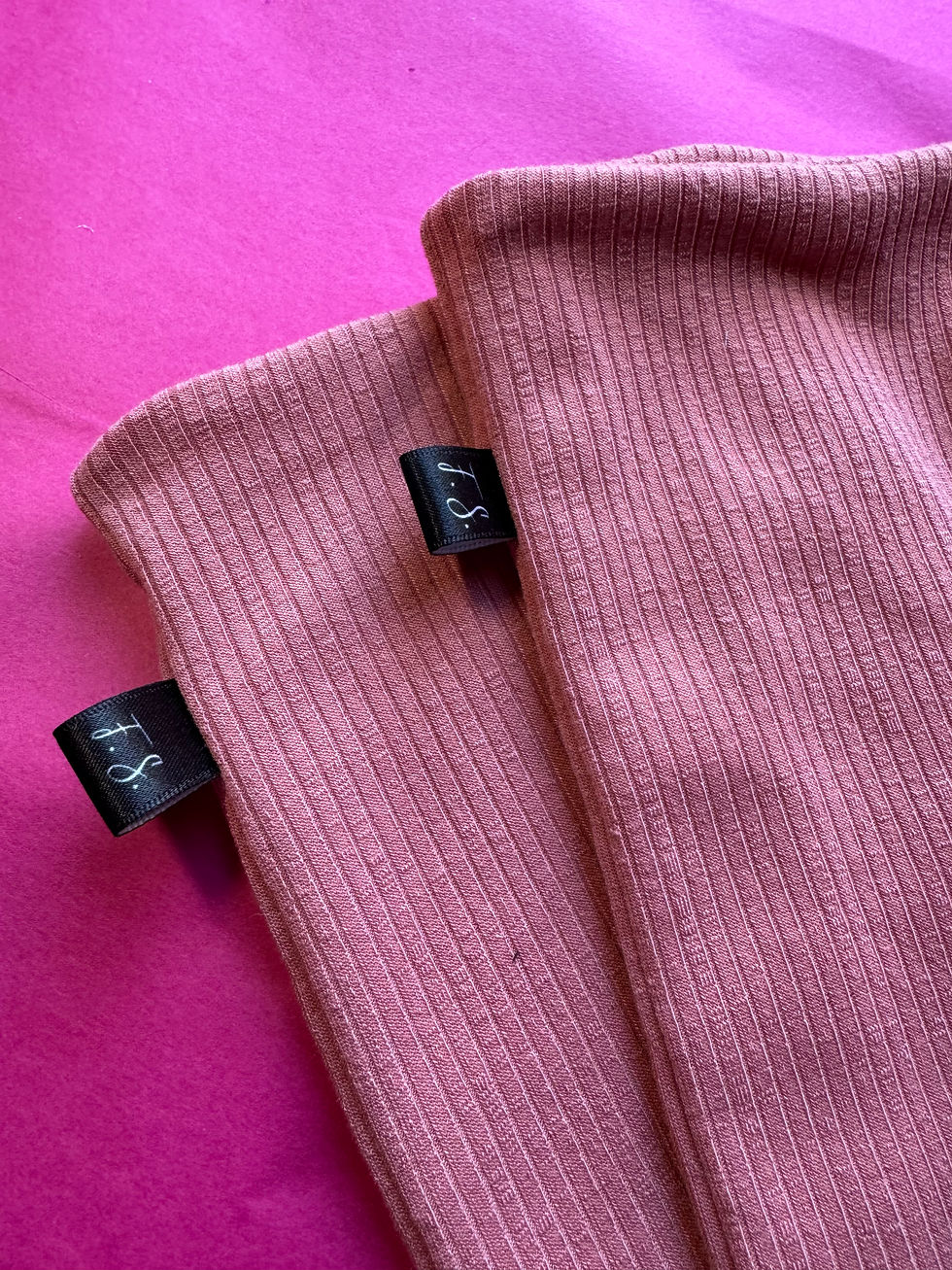 Thumbnail: Dusky Rose Double Layer Over the Knee Leg Warmers