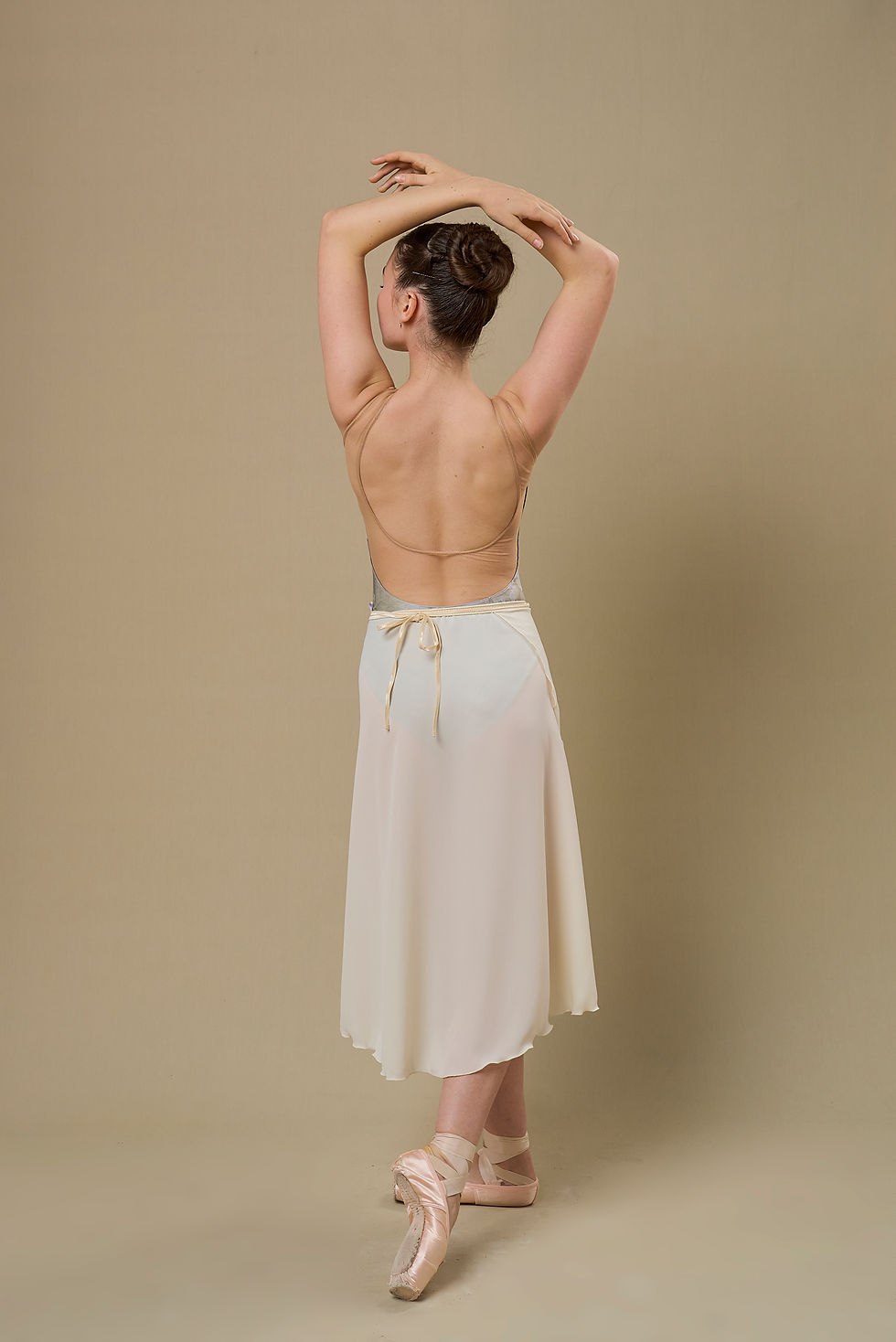 Thumbnail: Cream Crepe Wrap Skirt
