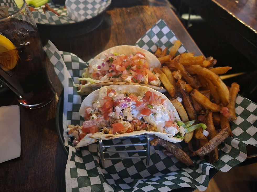 chicken tacos at ye olde orchard pub