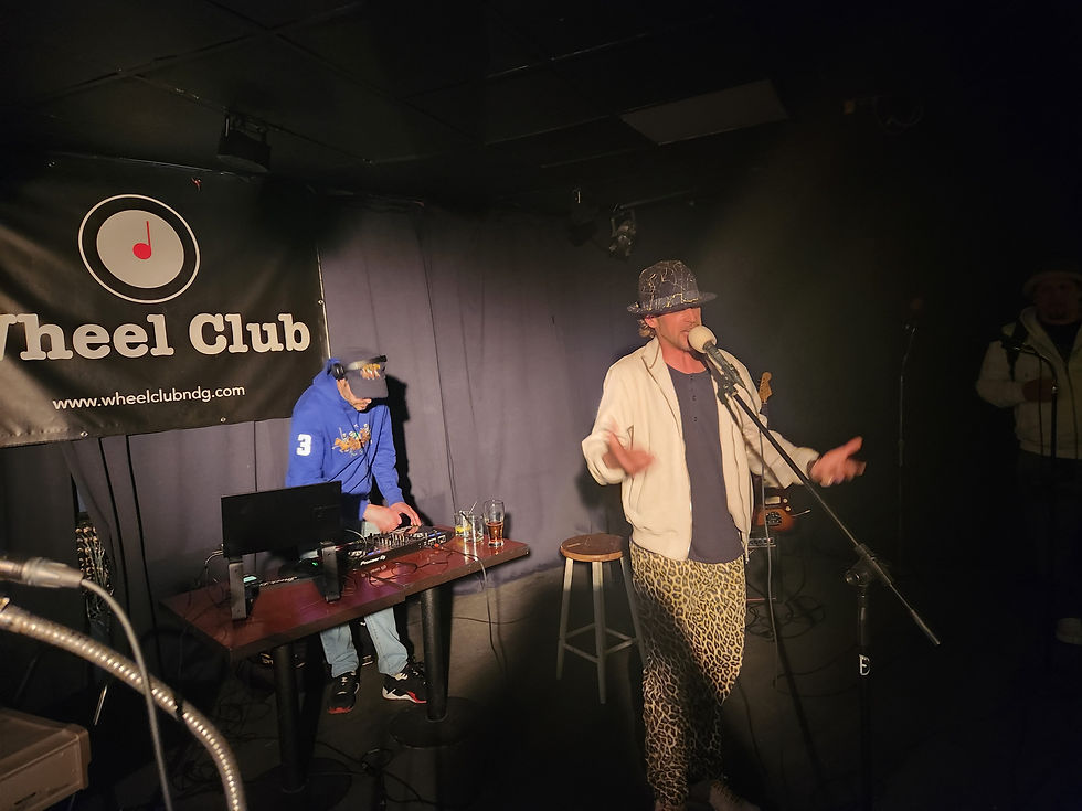 Drew Edghill & Vincent Pryce performing at The Wheel Club
