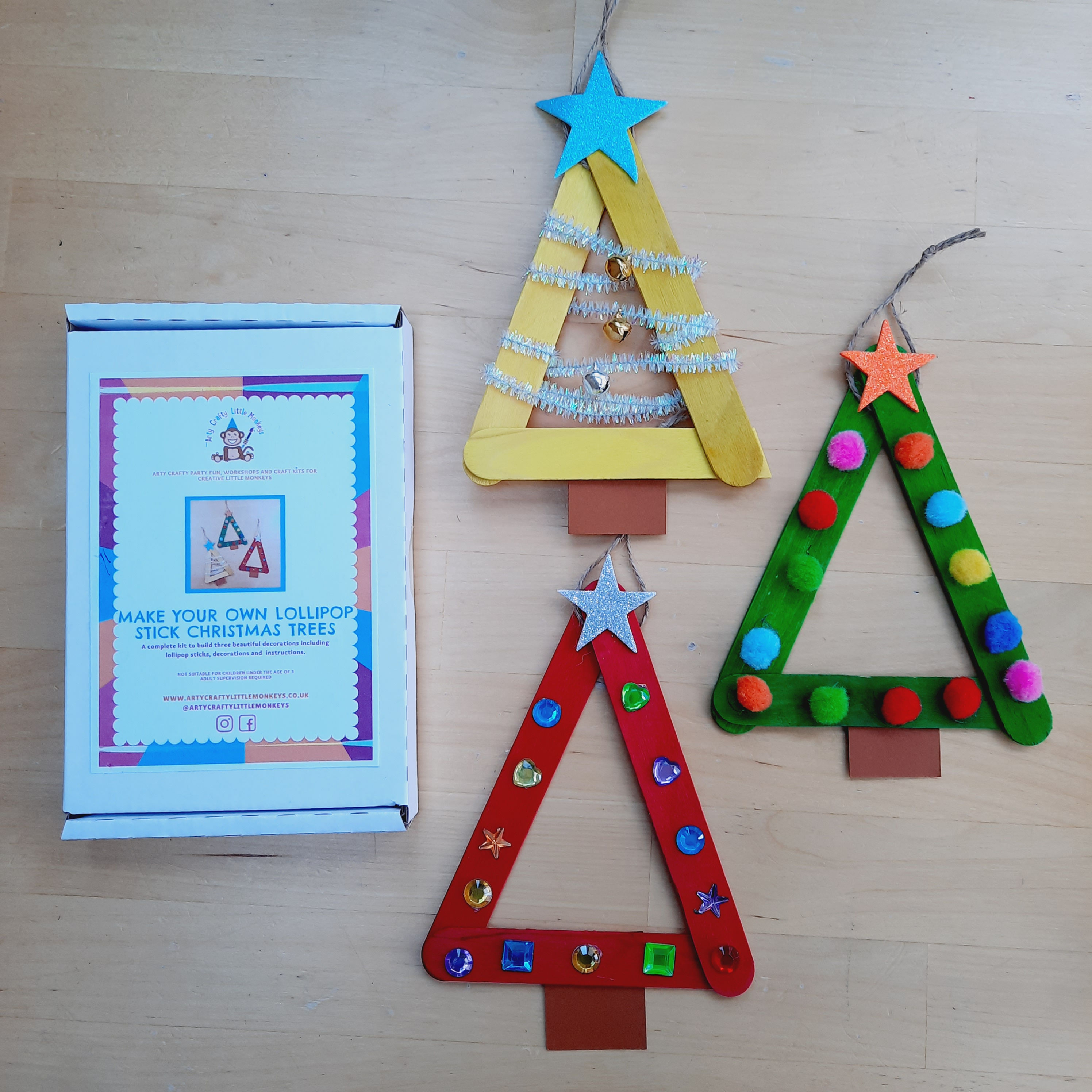 Make your own lollipop stick Christmas trees