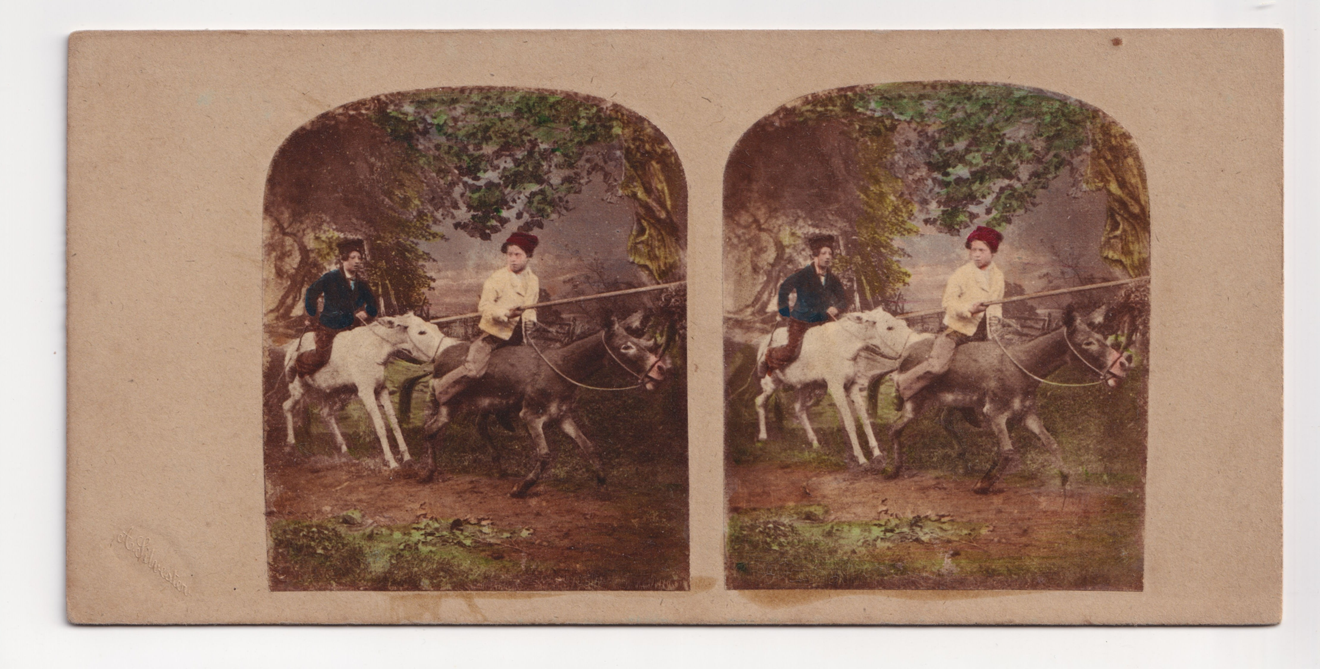 Stereoview, Persuasion Better than Force, Alfred Silvester, circa 1865