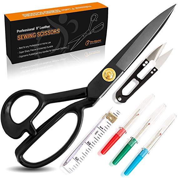 Best Sewing Scissors - Leather Craft Scissors - Comfortable Heavy Duty Handles &