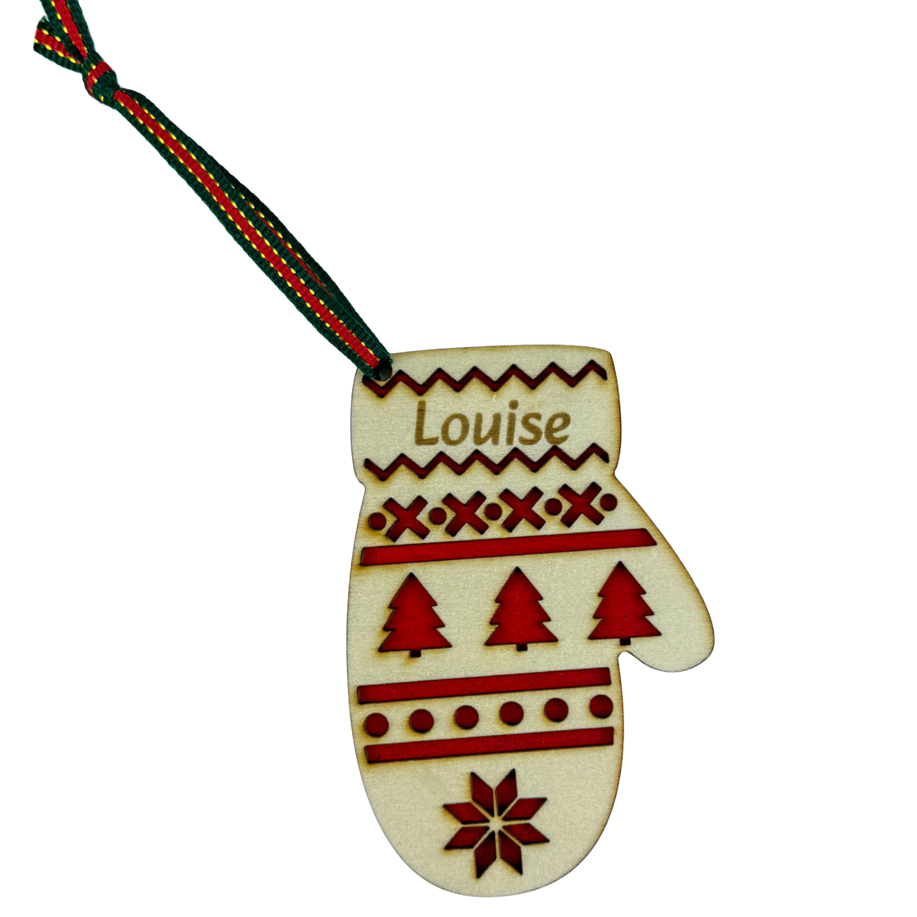 Ornement de noël moufle à personnaliser