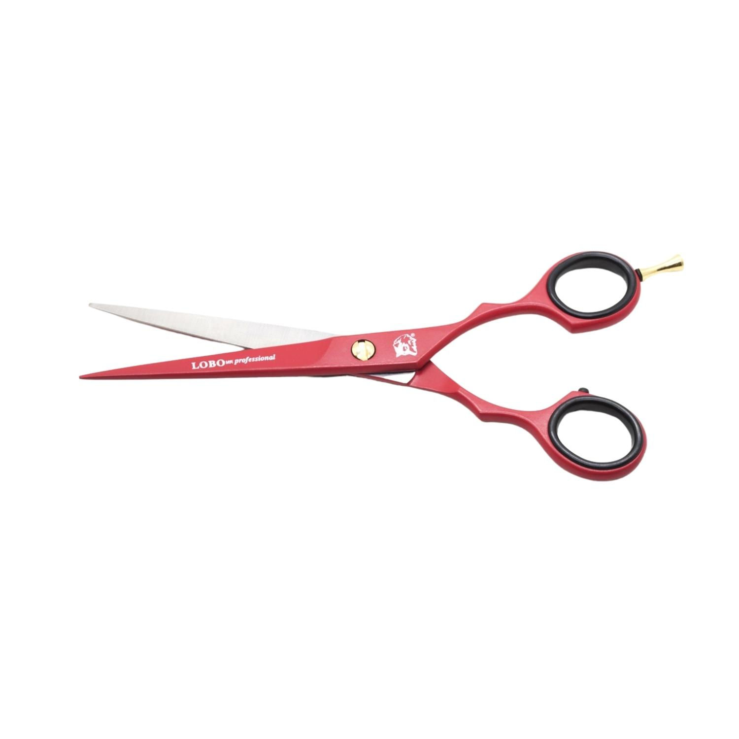 TIJERA ESTILISTA MICRODENTADA ACERO INOXIDABLE ROJO