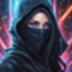 A beautiful woman with bright blue eyes. She wears a hood and covers her mouth. 