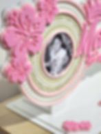 Custom acrylic birthday key with layered design, floral details, and photo insert. Personalised with name and age,