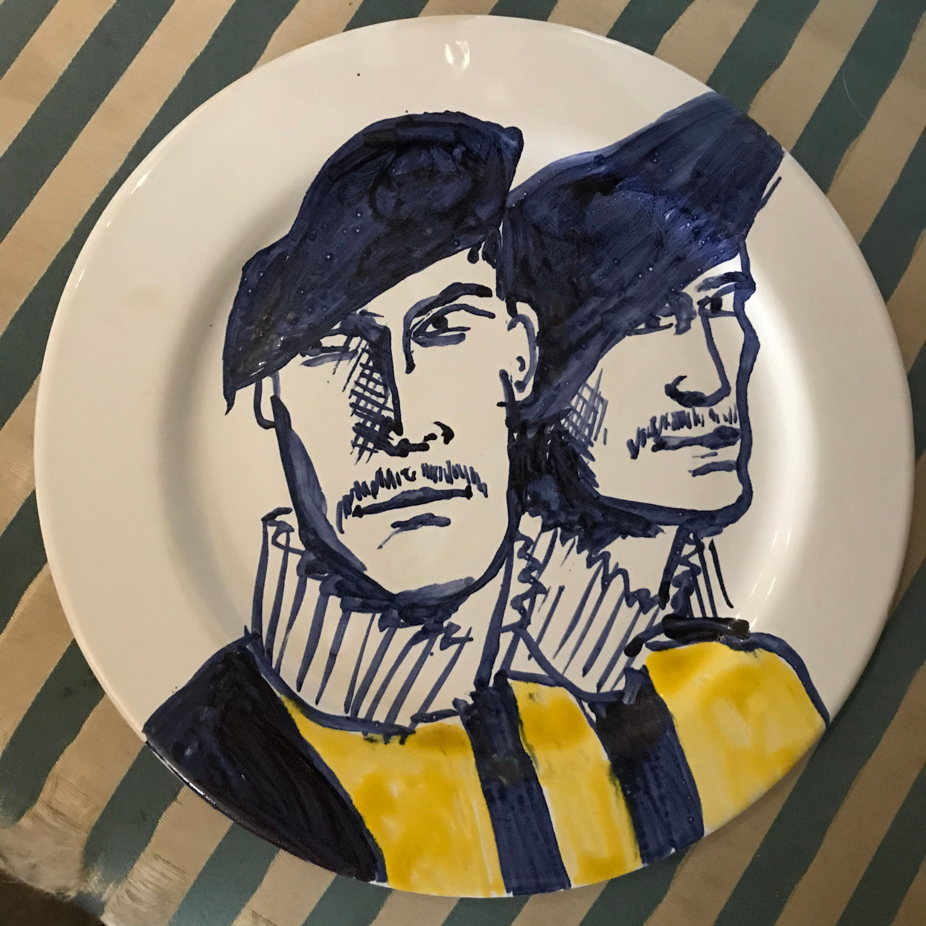 Marco and his friend the Vatican Guards plate