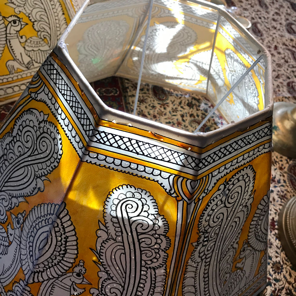 Thumbnail: Yellow hand painted Indian shades