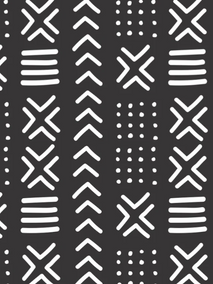 Black Mudcloth Swimwear Fabric