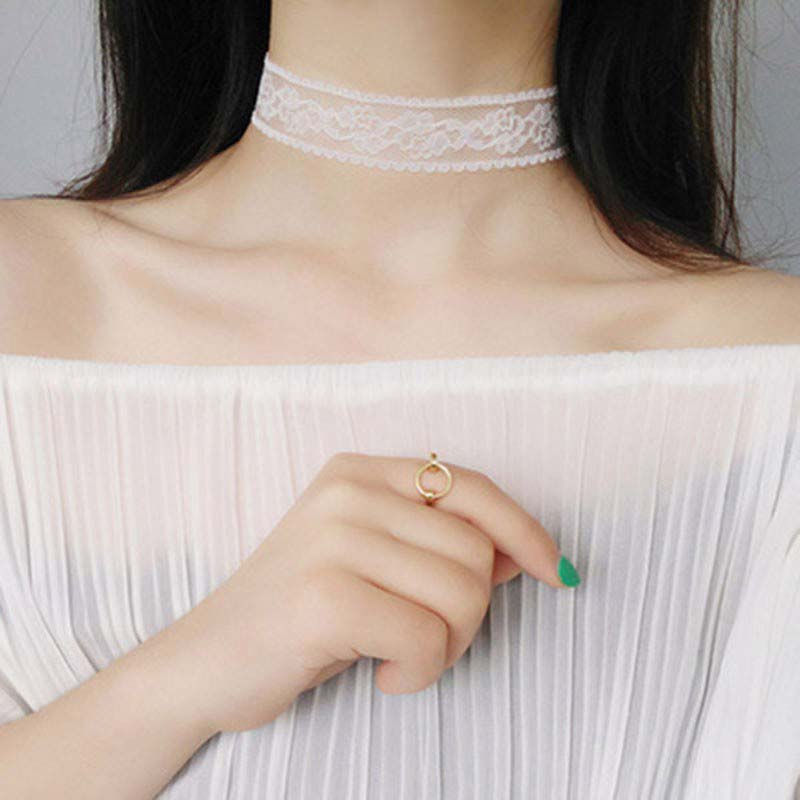 Thumbnail: Short Lace Choker Nekclace for Women Girl Black White Color Fashion Romantic Nec
