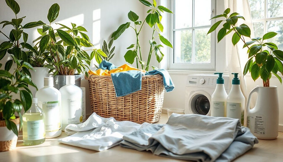 Folded fresh laundry in a clean environment, symbolizing energy-efficient and eco-friendly laundry service in Miami.