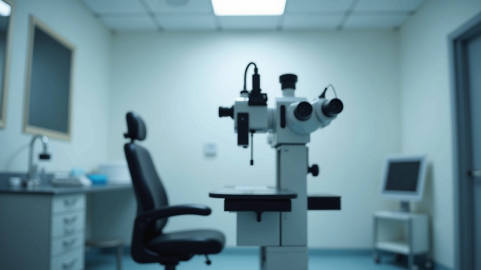 Eye-level view of modern ophthalmology clinic equipment