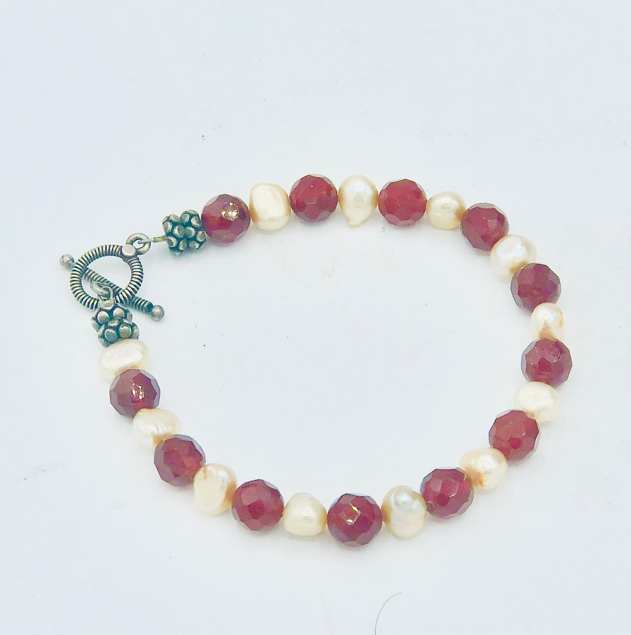 Carnelian & Pearl Bracelet