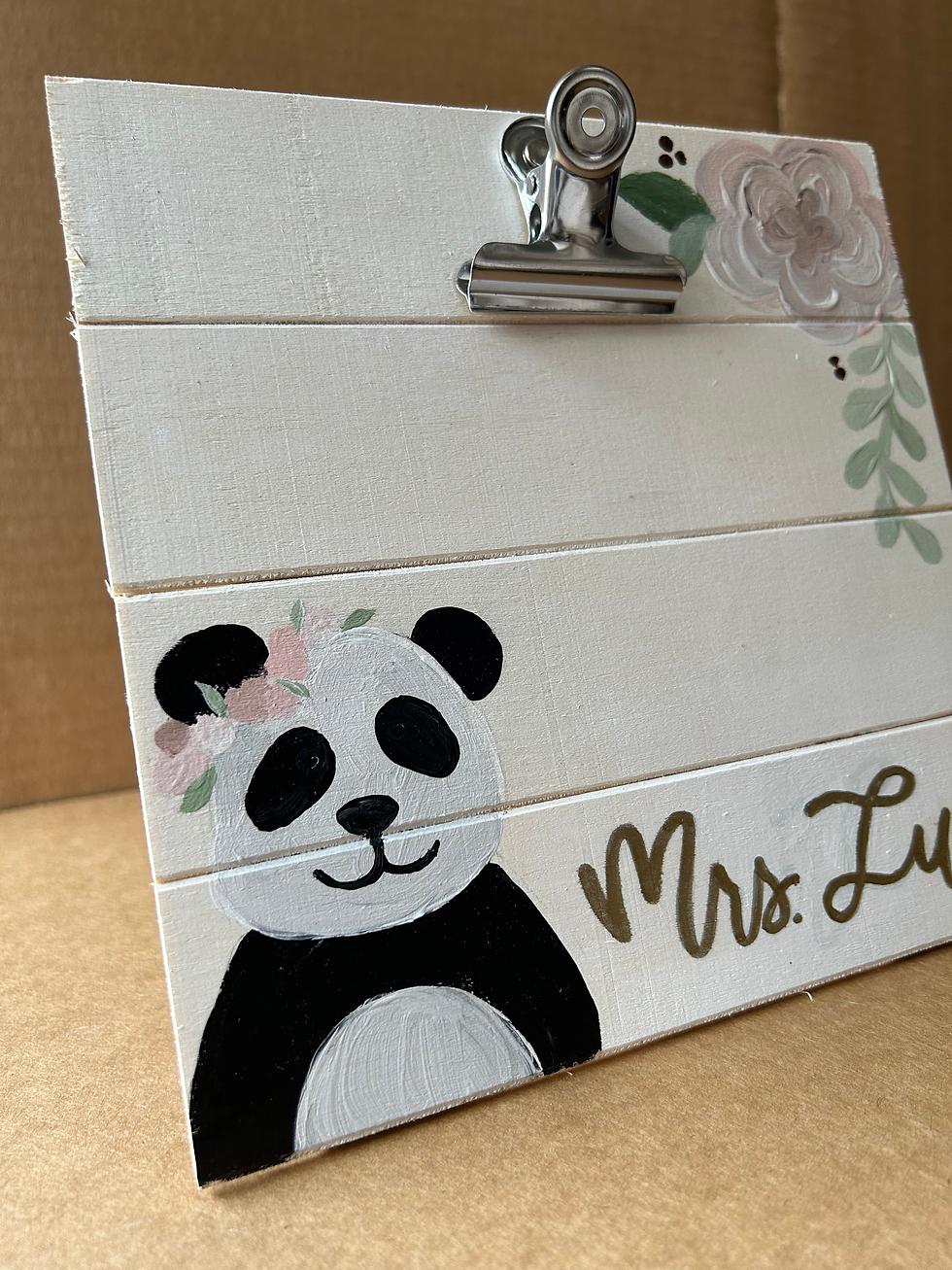 Thumbnail: Floral Panda Wooden Photo Stand