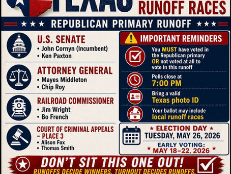 ELECTION DAY - May 26th (Tuesday)