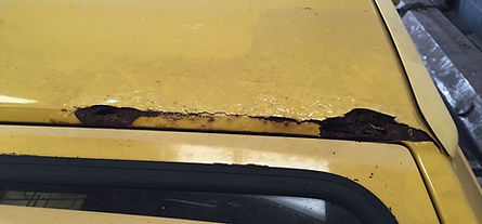 rusty lancia delta back roof
