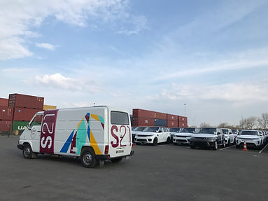 Renault on dockside