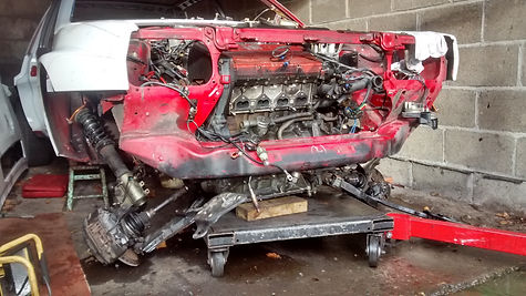 Lancia Delta engine dropped on a trolley