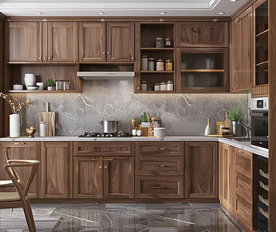 Dark wood custom cabinets