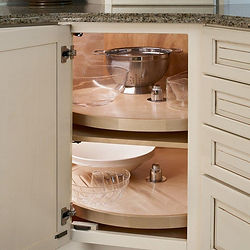 Angled corner lazy susan