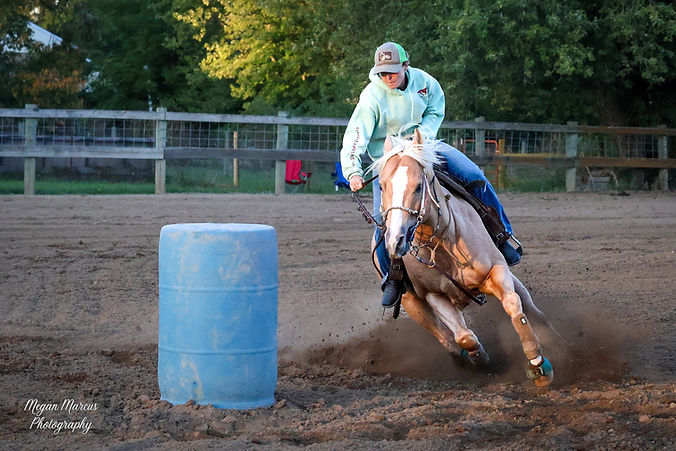 Ticket and Rachel Barrel Racing