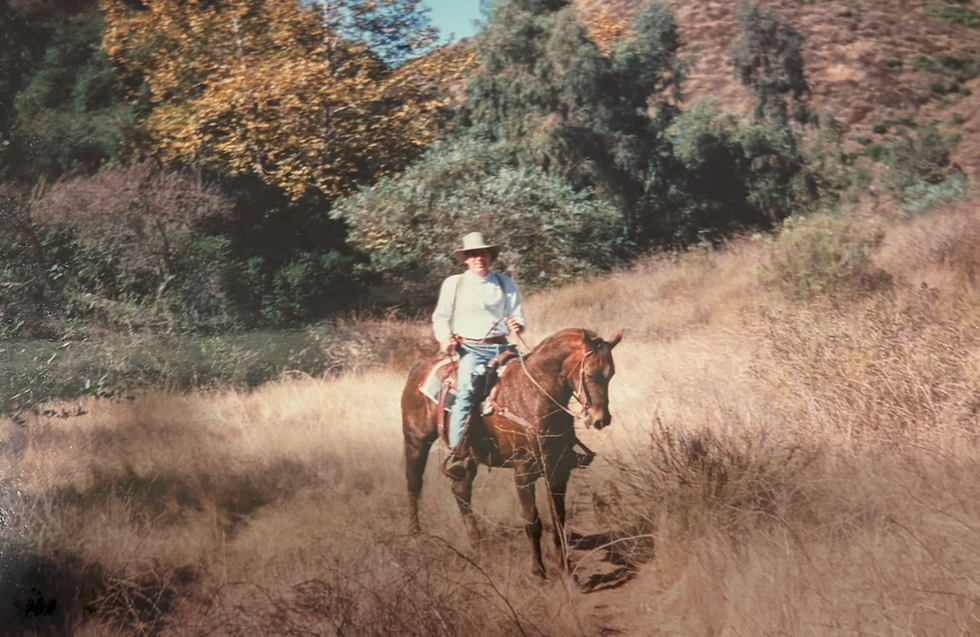 Pete riding Cinnabar. Photo provided by Francesca Filanc.