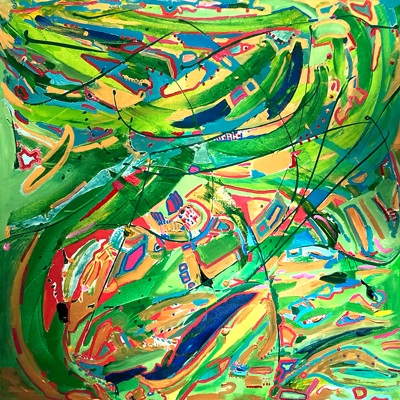 "Joy," a state often found in a garden and this inspirational painting by Francesca Filanc.