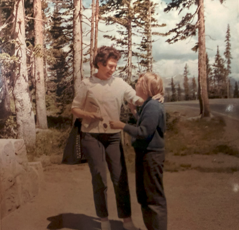 Pat Welsh, the author's mother, trying to explain the continental divide in Colorado. Photo provided by Francesca Filanc.