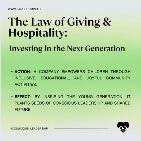 8th Law of Karma for Biz, Giving & Hospitality: 3. Investing in the next generation