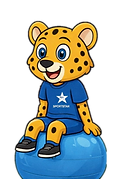 Skippy Star Cheetah on a ball