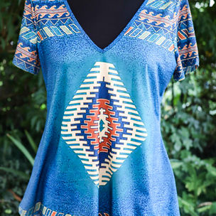 T-hirt femme western country aztèque