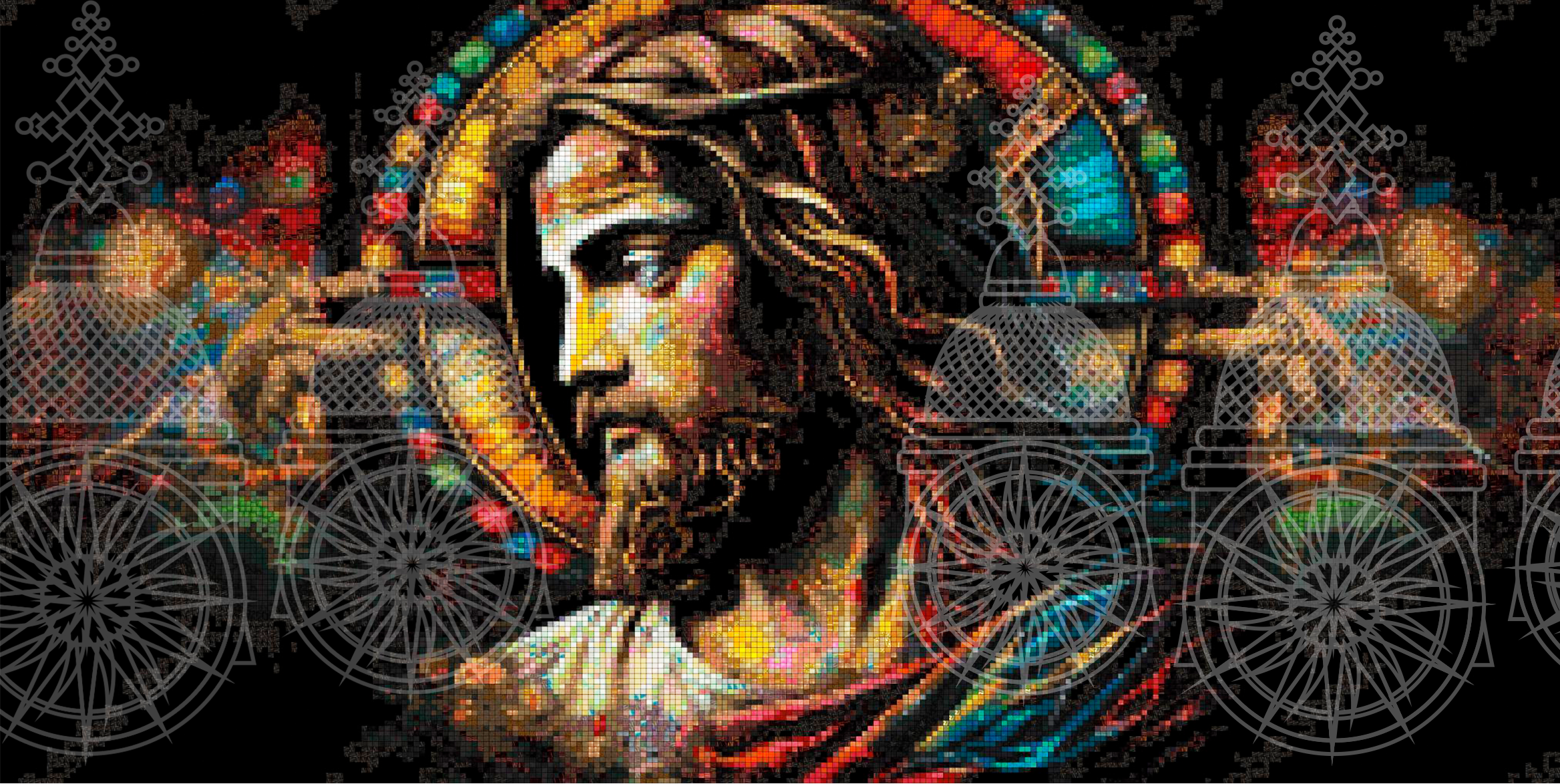 JESUS CRISTO EM MOSAICO COD 10010202