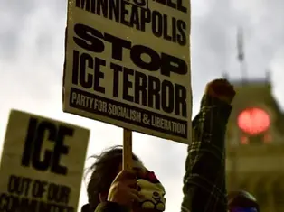 Anti-ICE protest in Hastings Michigan