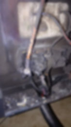 The terminal block on an electric range is located in the rear of the range toward the floor. This is where one connects the 3 or 4 prong power cord supplying 240 volts to your unit. If the fasteners (nuts) are not secured properly this type of damage can occur.