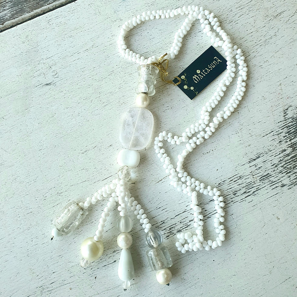 Miniatura: Colar Drops e Quartzo branco