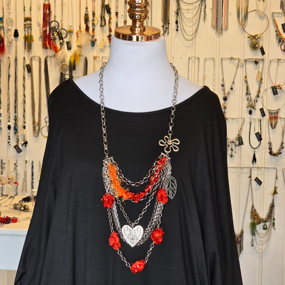 Miniatura: COLAR RÚSTICO LUXO EM INOX LARANJA