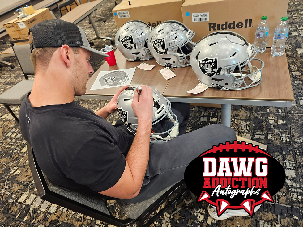 Thumbnail: Brock Bowers | Signed Raiders FLEX Helmet NFL Records Insc | Beckett COA