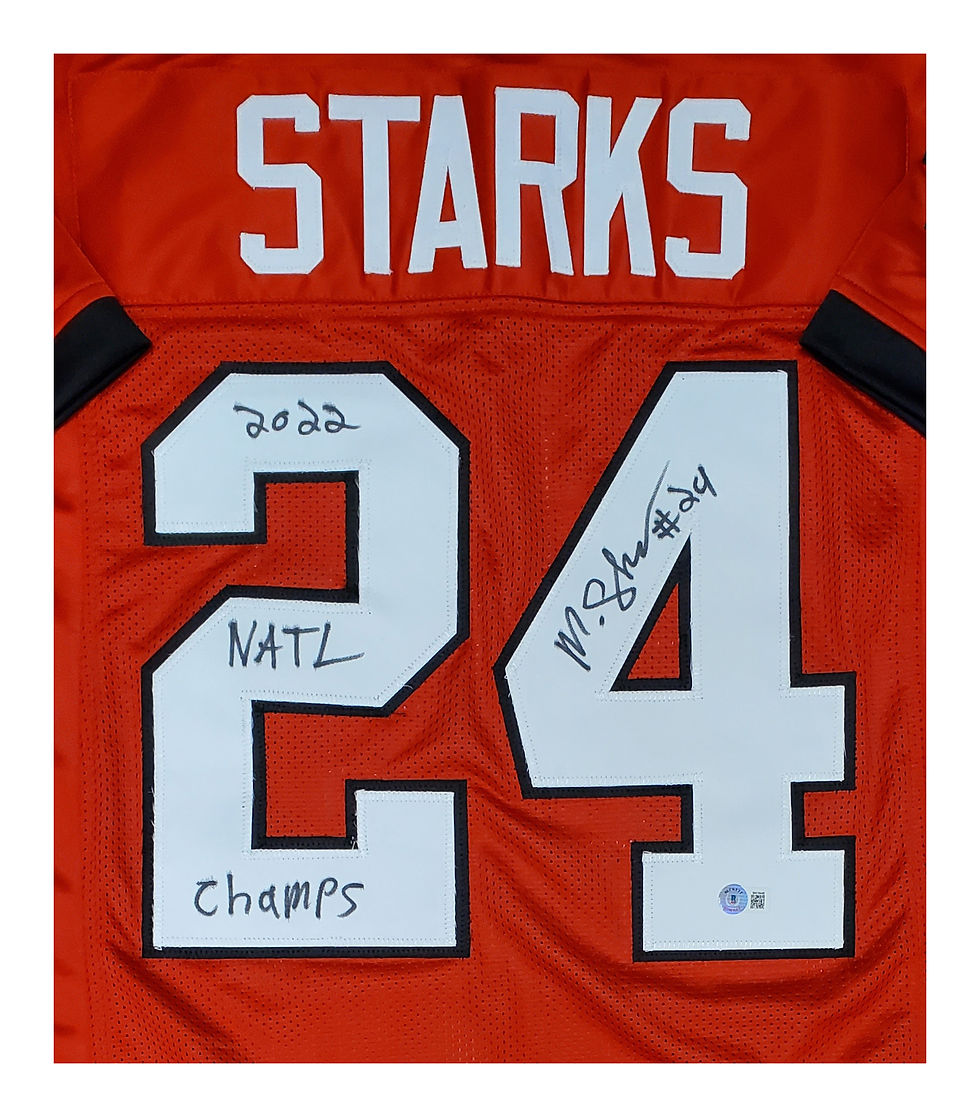 Malaki Starks Georgia Bulldogs Red Autographed Custom Jersey- 2022 Natl Champs